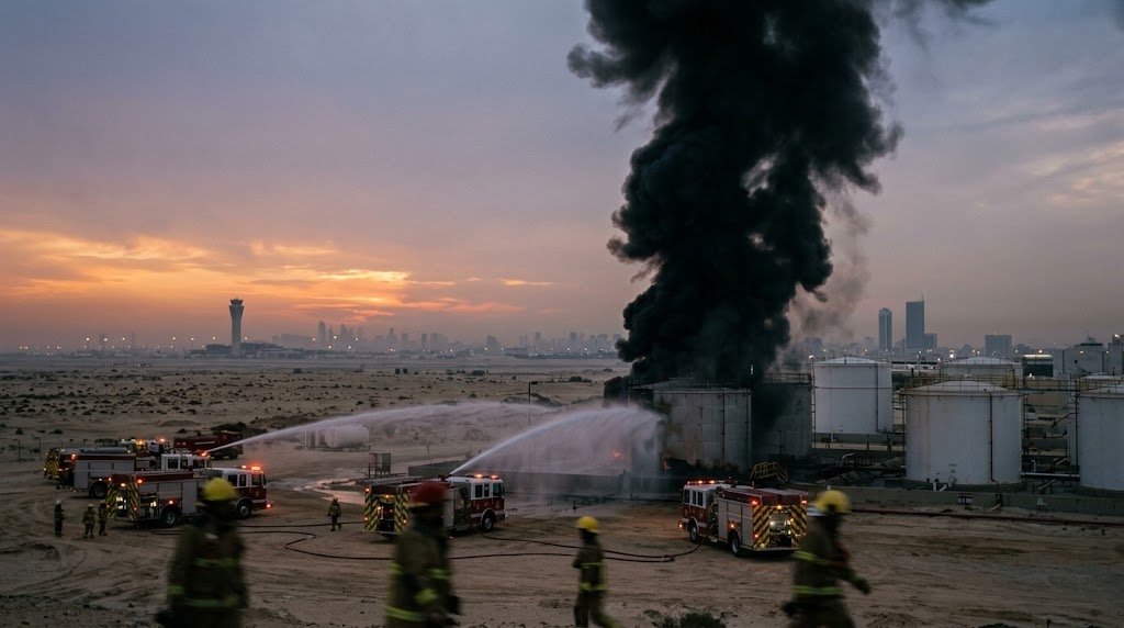 Houthis claim strikes on Riyadh and Yanbu as fire hits Aramco depot near capital's airport